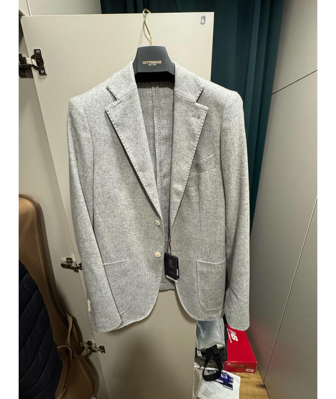 BRIONI Серый шерстяной пиджак, фото 5