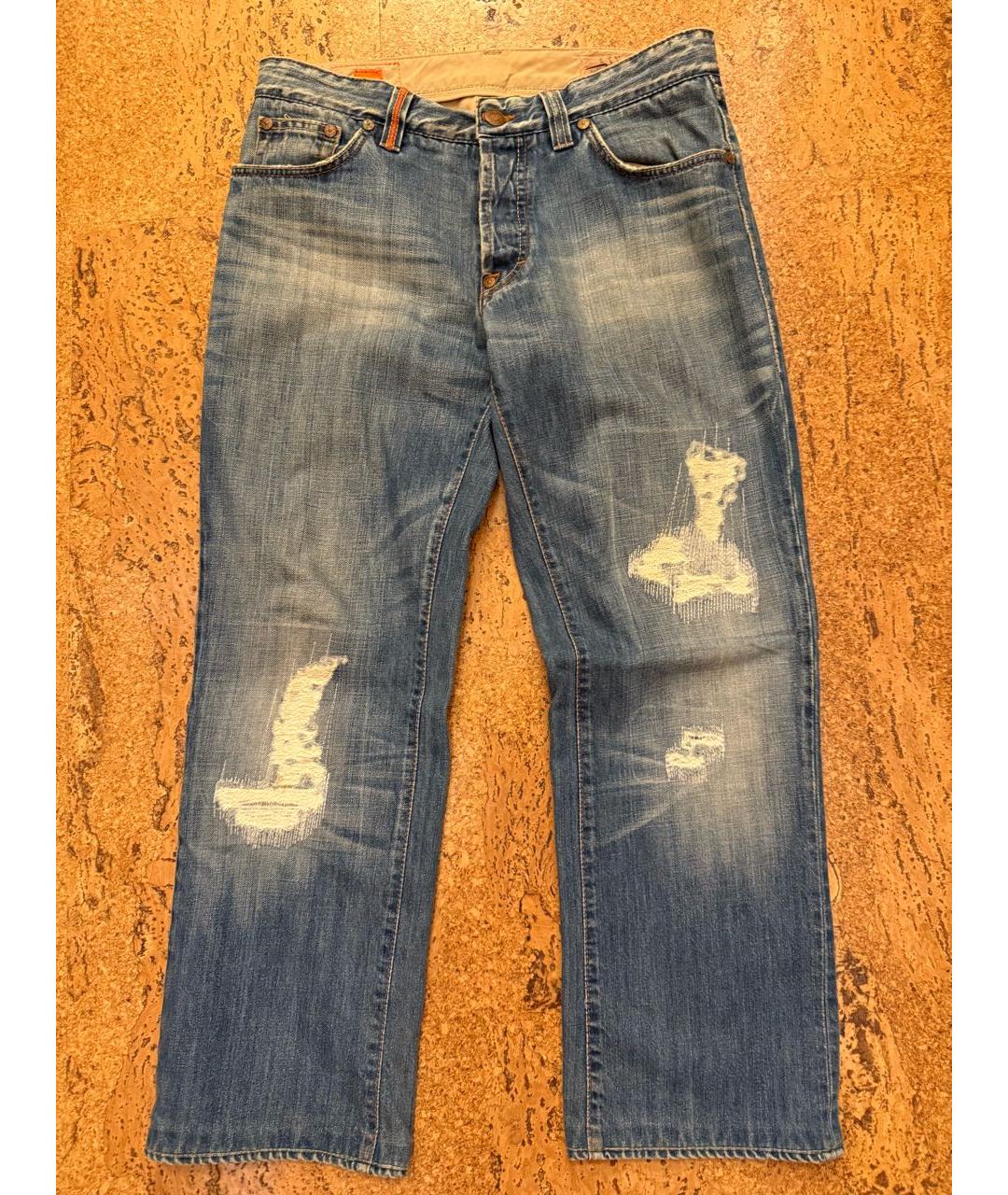 HUGO BOSS Синие хлопковые прямые джинсы, фото 5