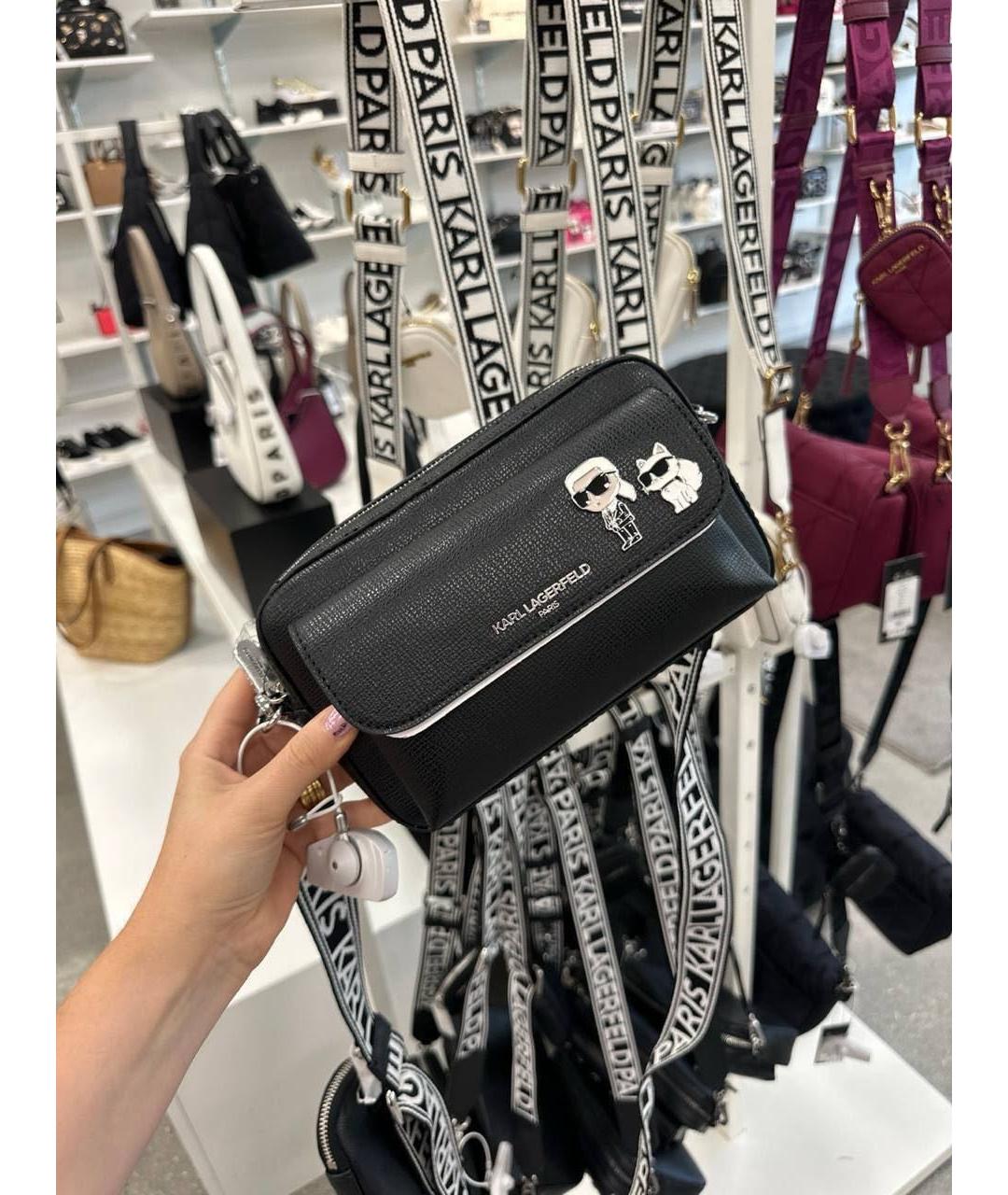 KARL LAGERFELD Черная сумка через плечо, фото 4