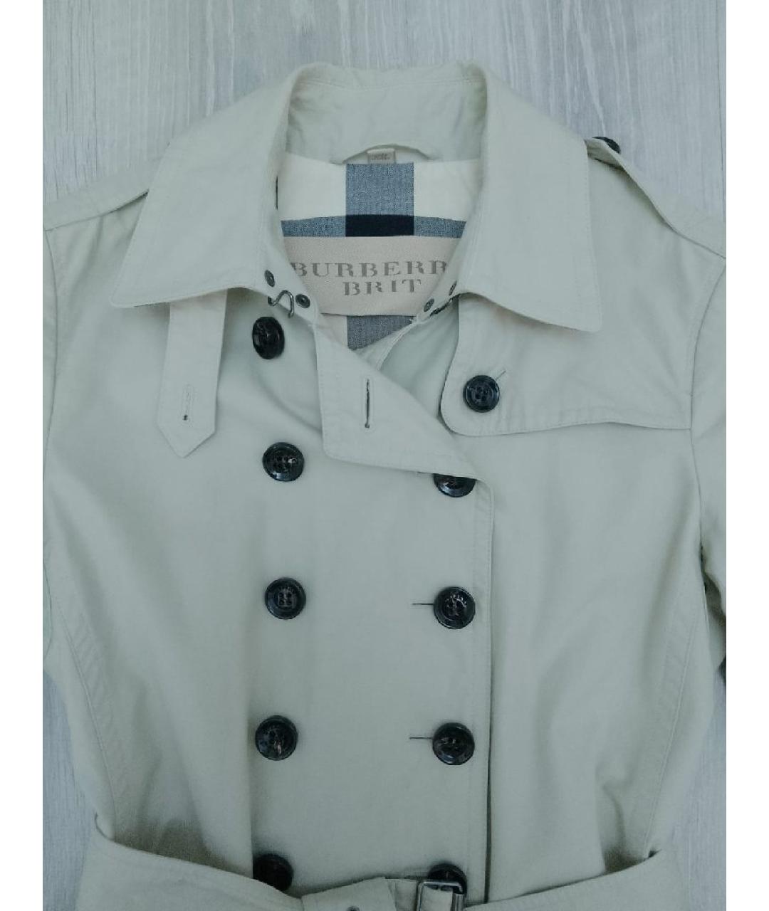 BURBERRY Бежевый хлопковый тренч/плащ, фото 3
