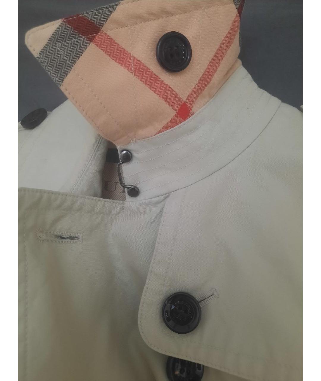 BURBERRY Бежевый хлопковый тренч/плащ, фото 9