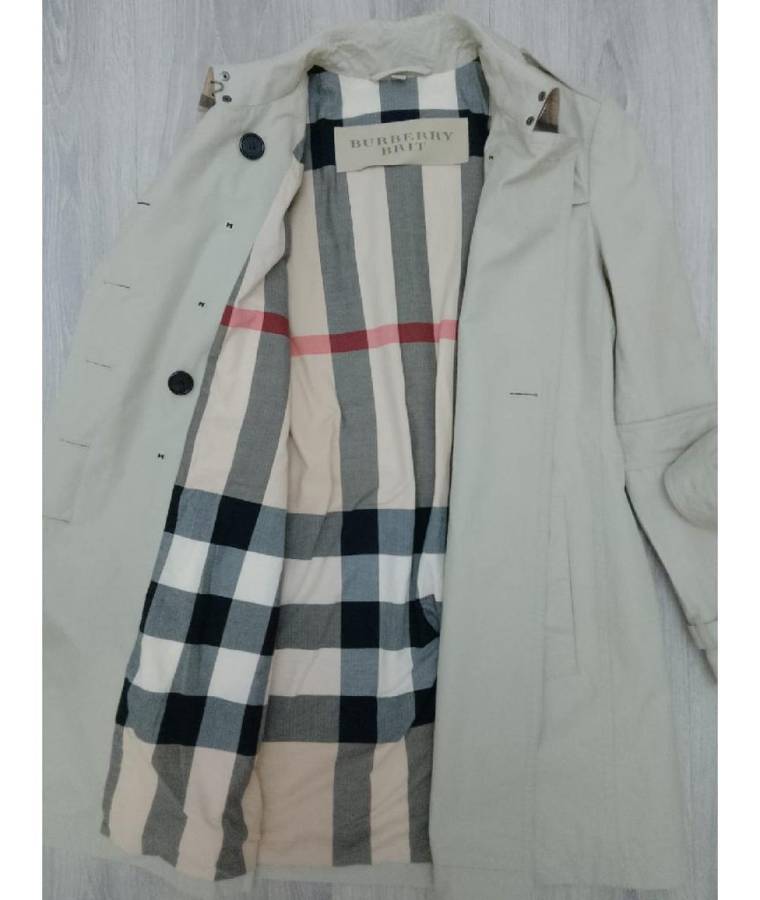 BURBERRY Бежевый хлопковый тренч/плащ, фото 5