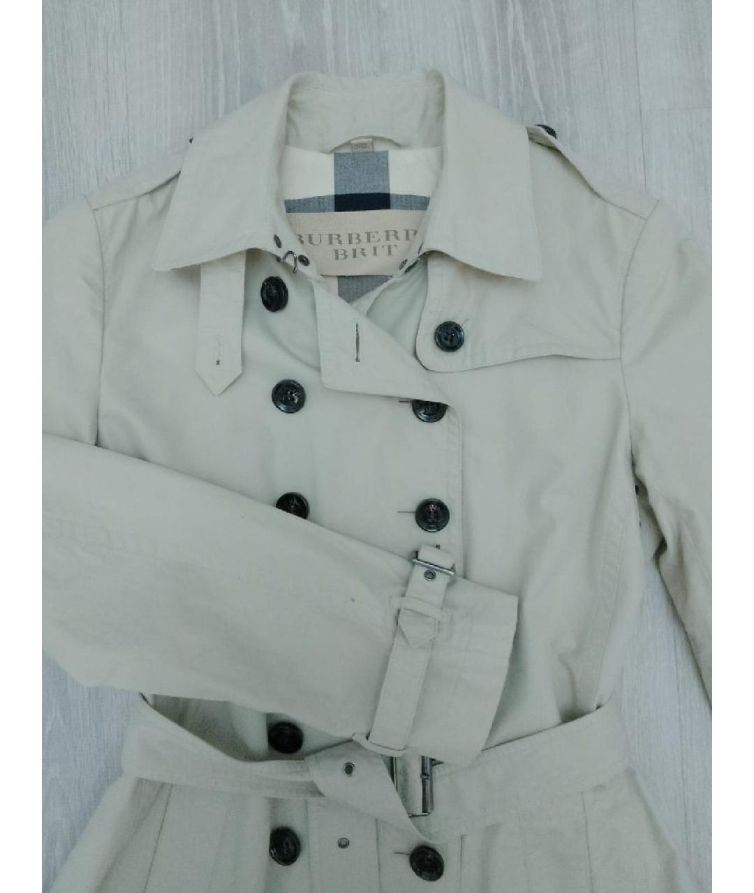 BURBERRY Бежевый хлопковый тренч/плащ, фото 4