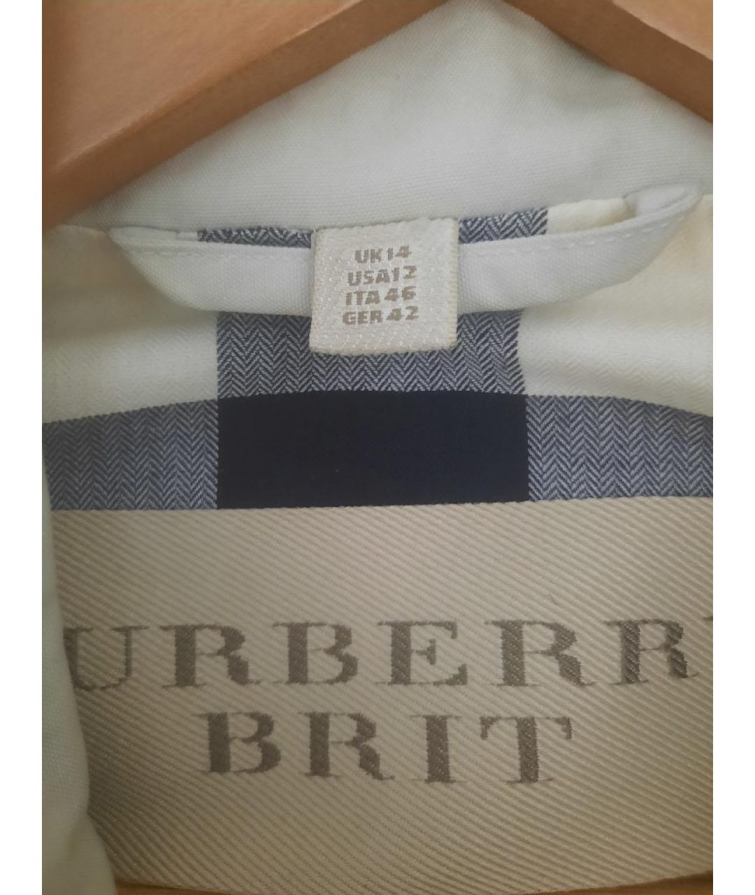 BURBERRY Бежевый хлопковый тренч/плащ, фото 8