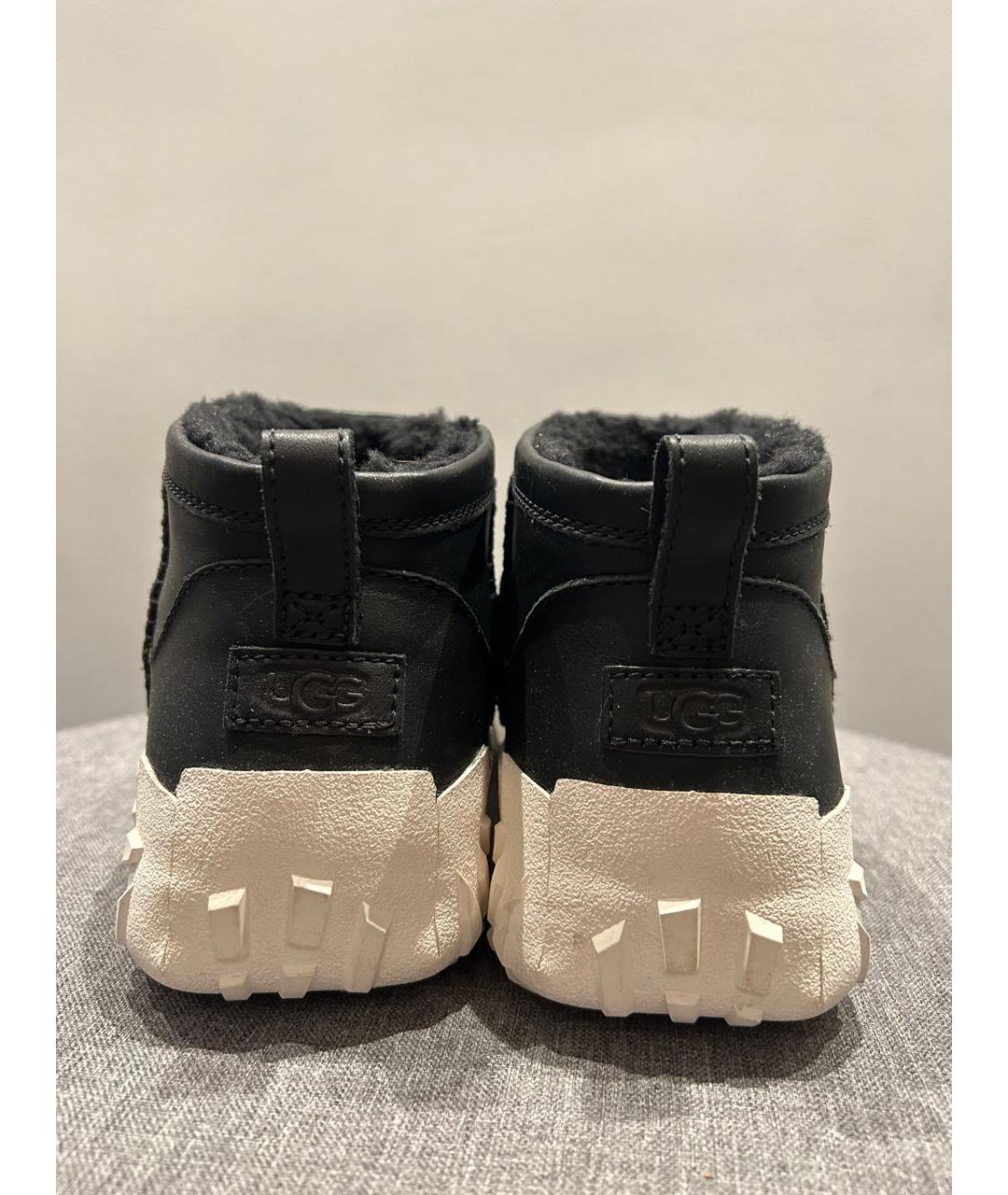 UGG AUSTRALIA Черные кожаные высокие ботинки, фото 4