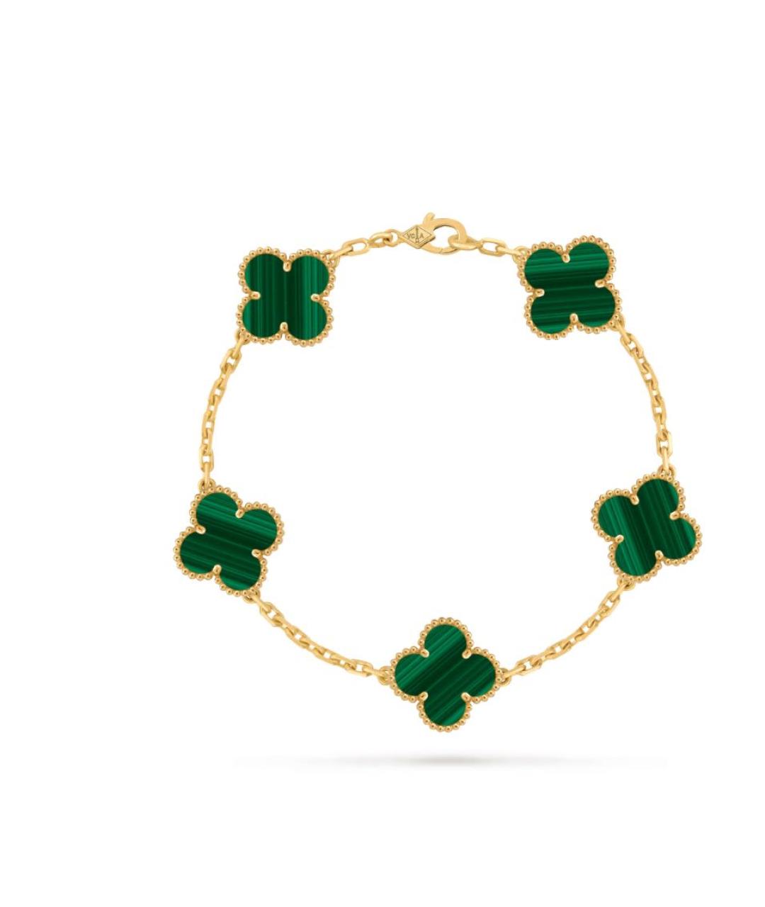 VAN CLEEF & ARPELS Зеленый браслет из желтого золота, фото 4