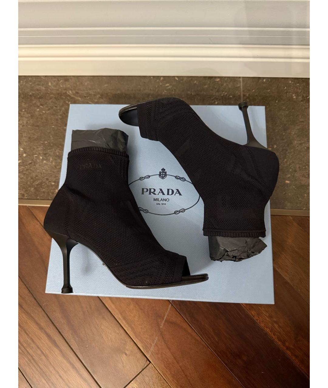 PRADA Черные текстильные туфли, фото 4