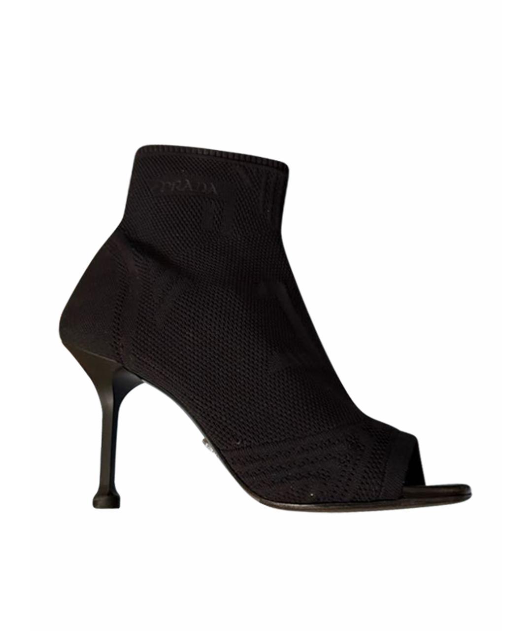 PRADA Черные текстильные туфли, фото 1