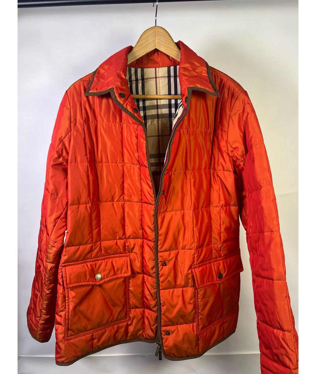 BURBERRY Оранжевая полиэстеровая куртка, фото 9