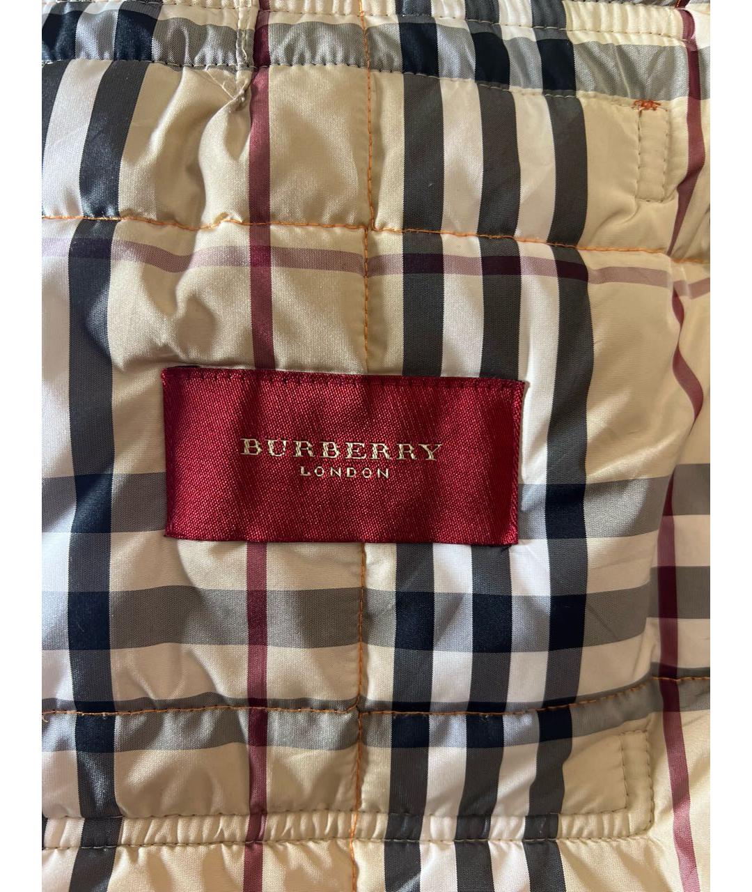 BURBERRY Оранжевая полиэстеровая куртка, фото 7