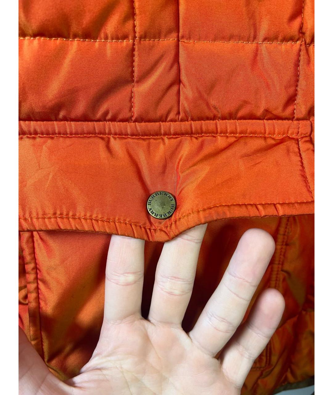 BURBERRY Оранжевая полиэстеровая куртка, фото 6