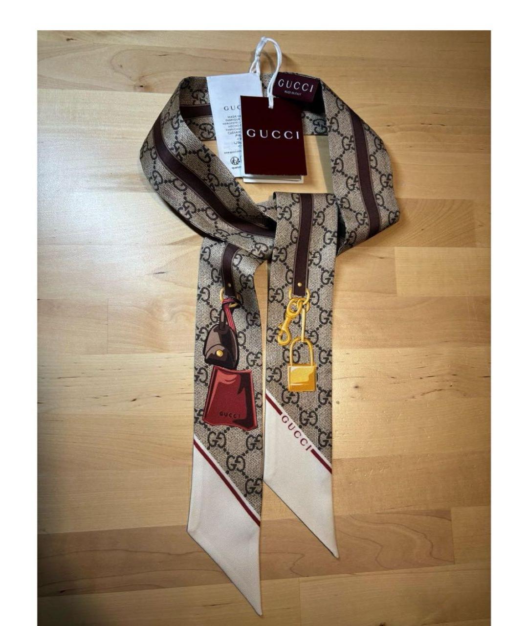 GUCCI Мульти шелковый шарф, фото 9