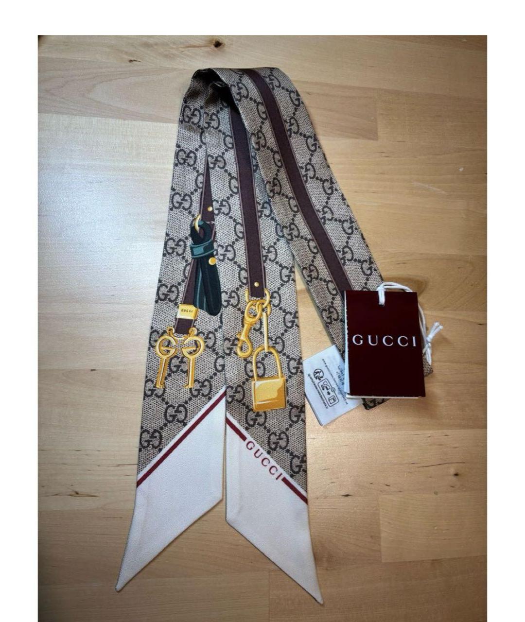 GUCCI Мульти шелковый шарф, фото 5