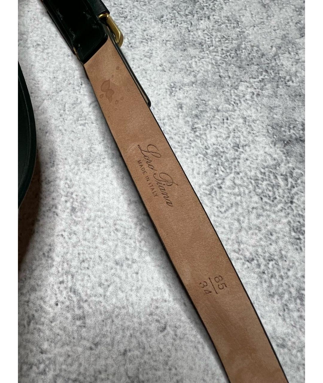 LORO PIANA Зеленый кожаный ремень, фото 5