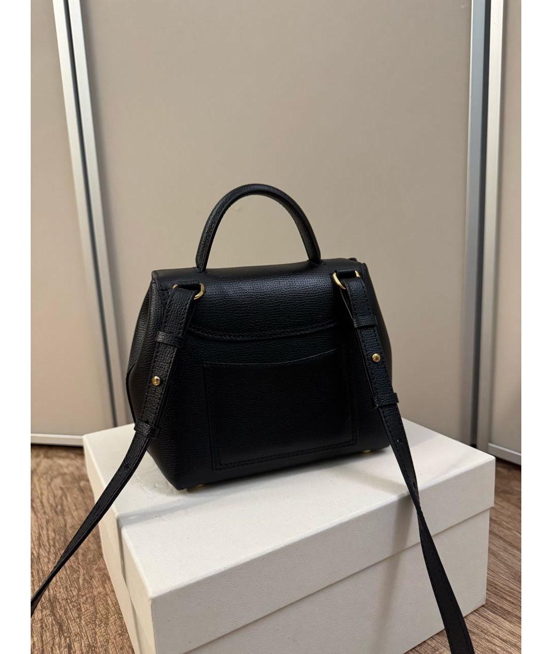 POLENE Черная кожаная сумка через плечо, фото 3