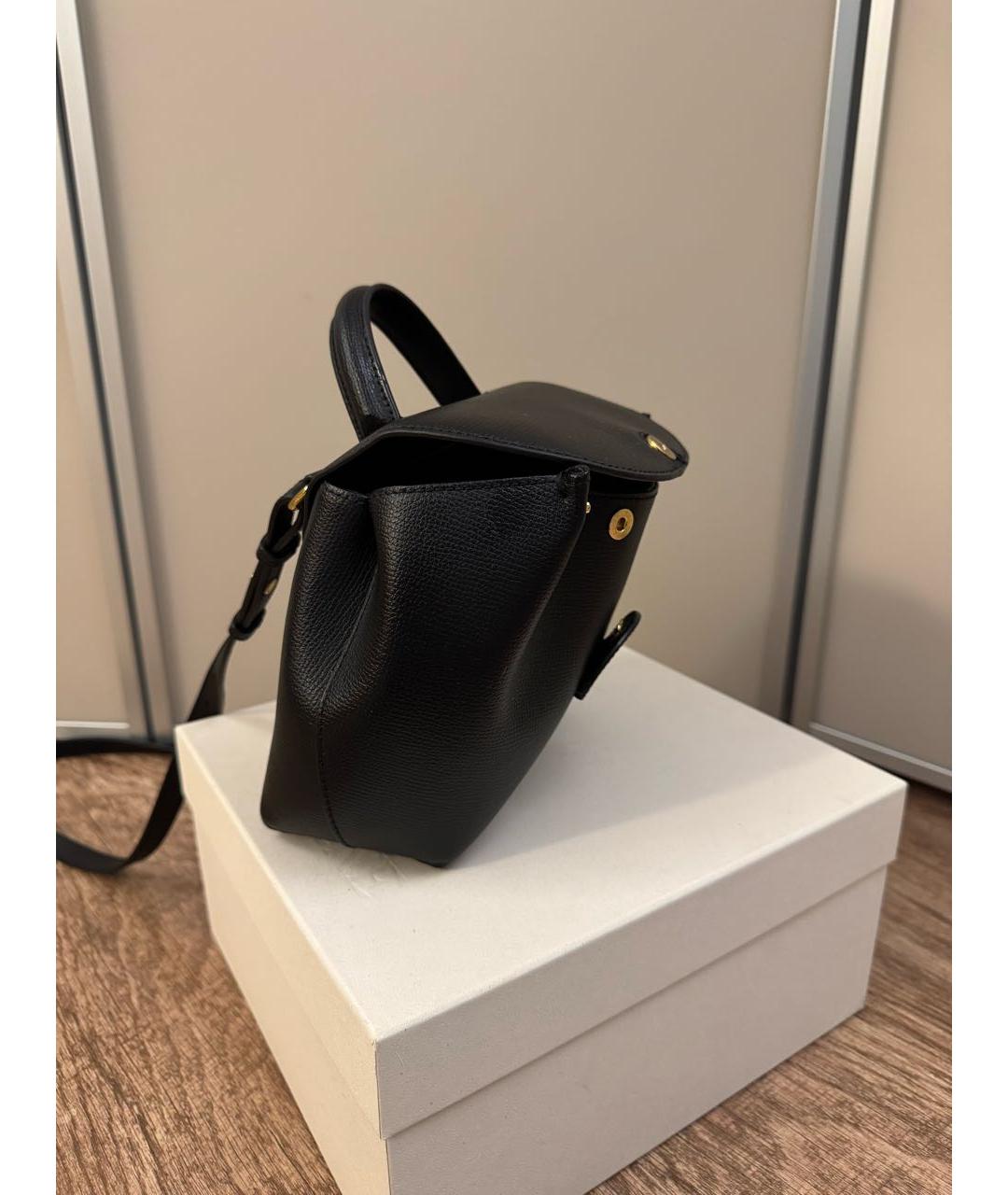 POLENE Черная кожаная сумка через плечо, фото 4