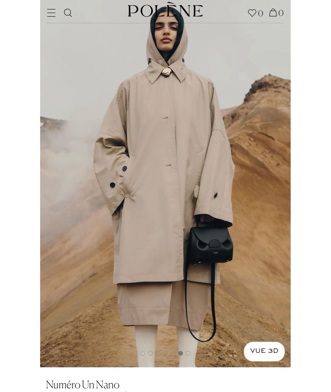 POLENE Черная кожаная сумка через плечо, фото 7