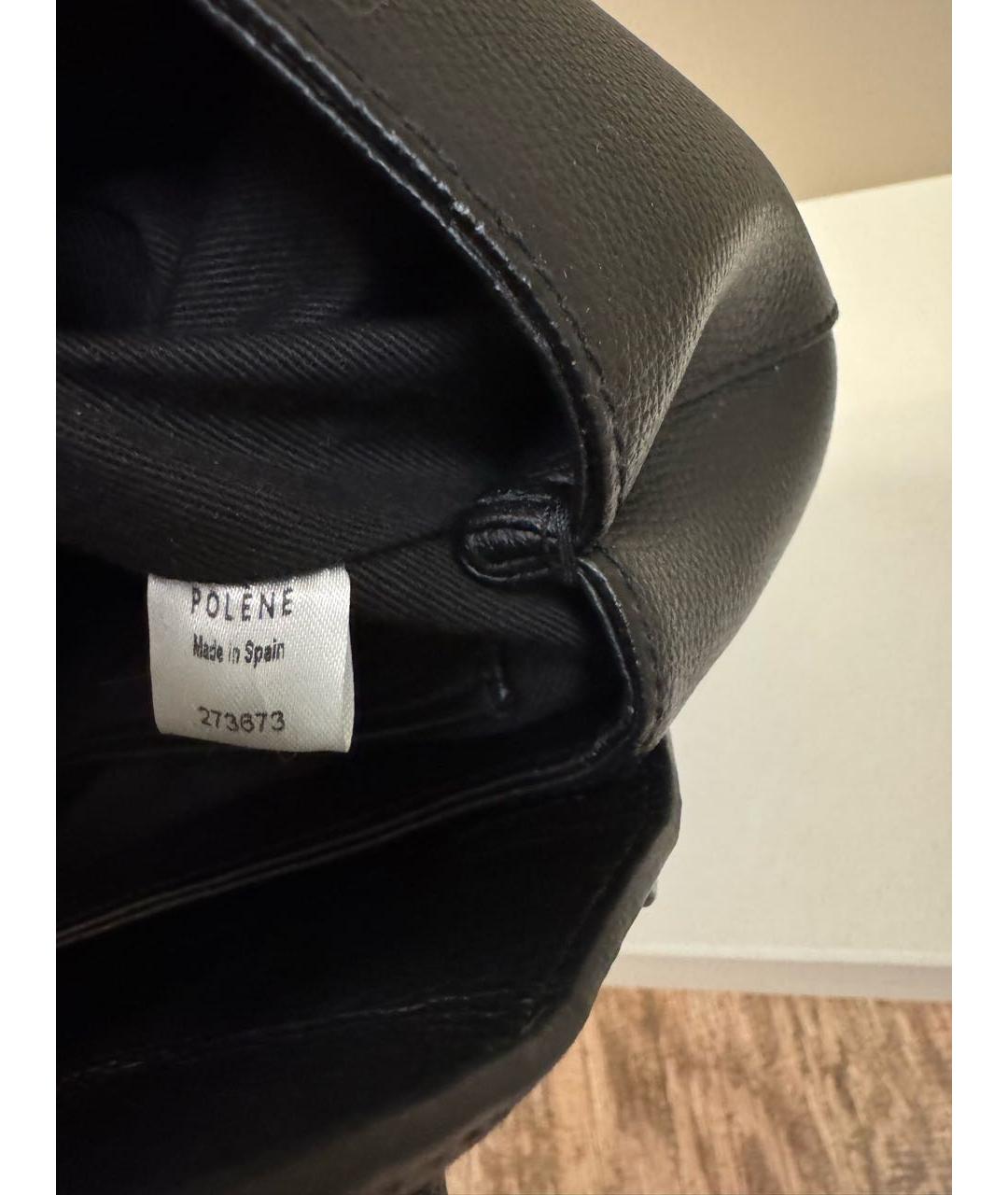 POLENE Черная кожаная сумка через плечо, фото 6