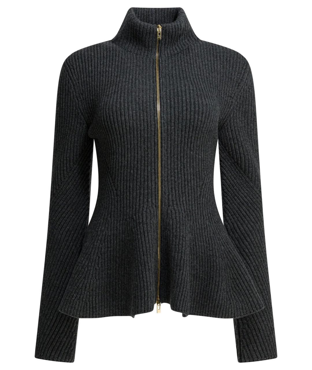 ALAIA Серый шерстяной кардиган, фото 1