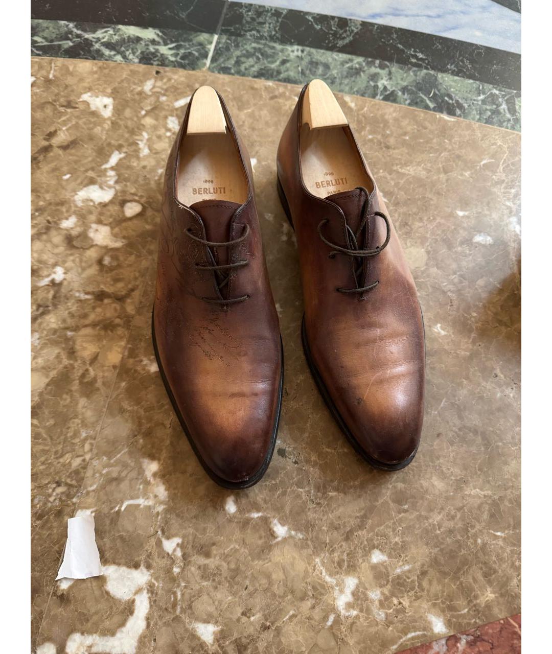 BERLUTI Коричневые кожаные туфли, фото 2
