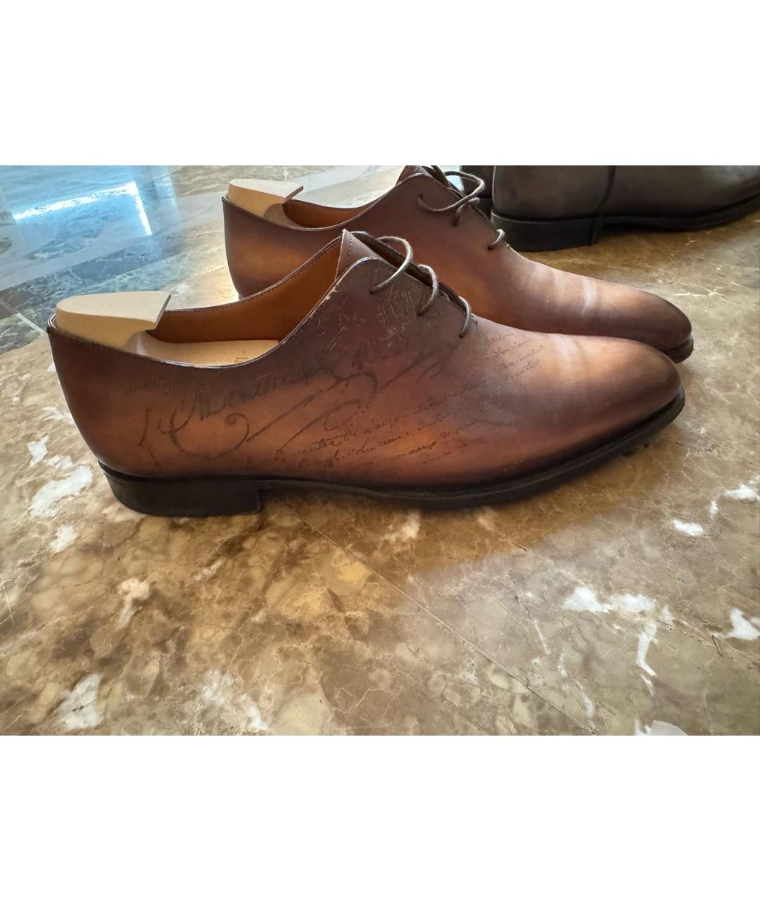 BERLUTI Коричневые кожаные туфли, фото 5