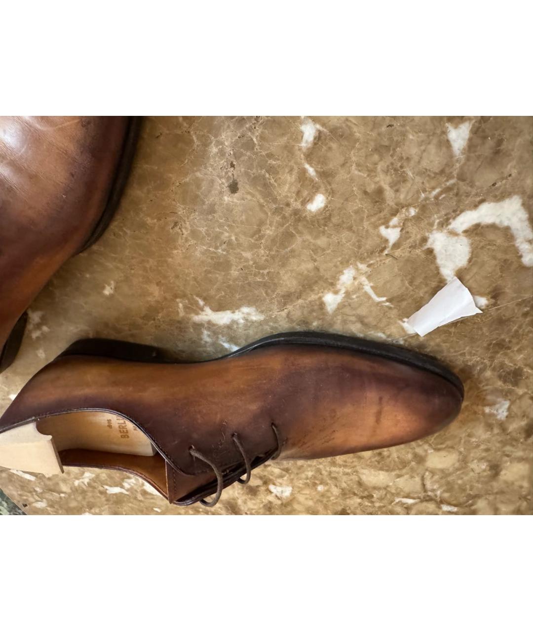 BERLUTI Коричневые кожаные туфли, фото 4