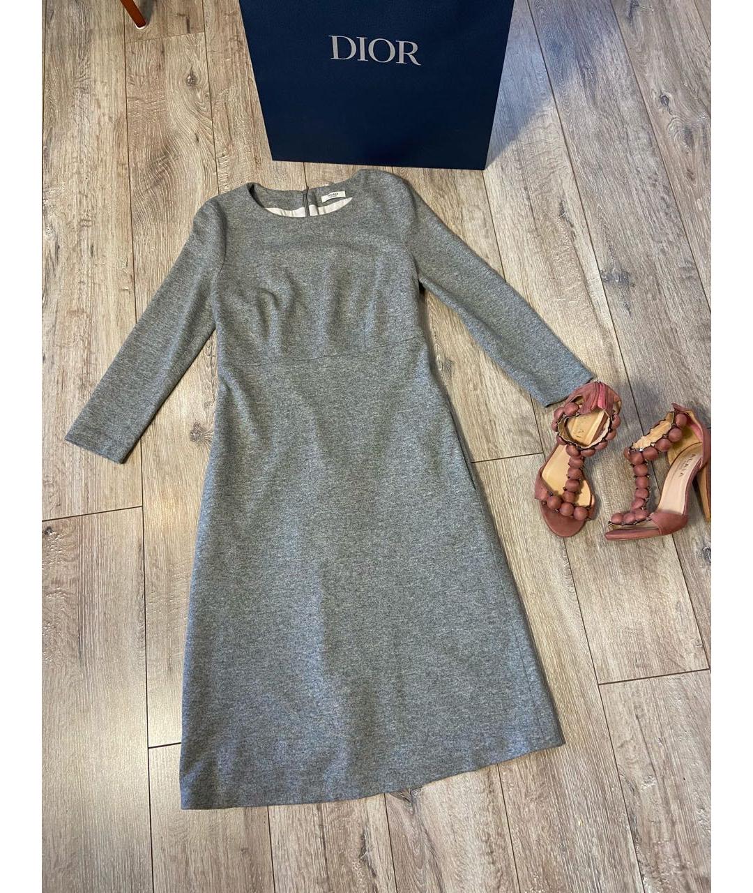 PESERICO Серое шерстяное повседневное платье, фото 3