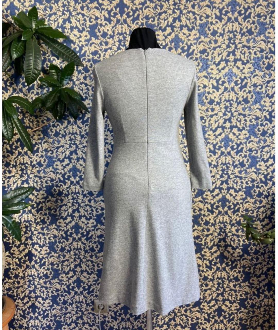 PESERICO Серое шерстяное повседневное платье, фото 2