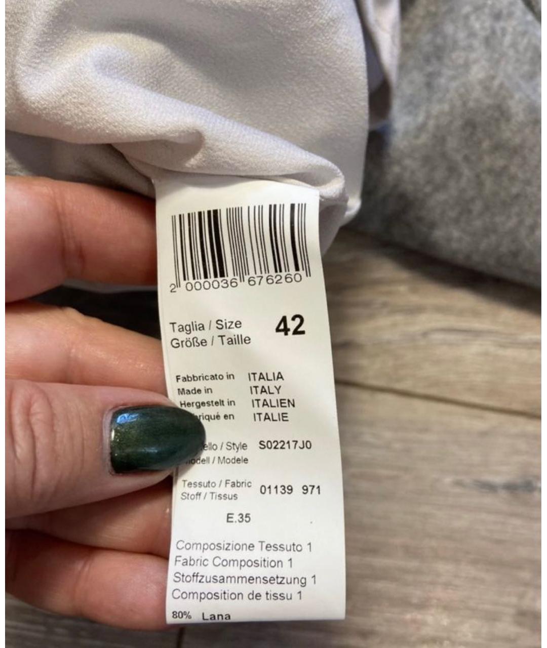 PESERICO Серое шерстяное повседневное платье, фото 6