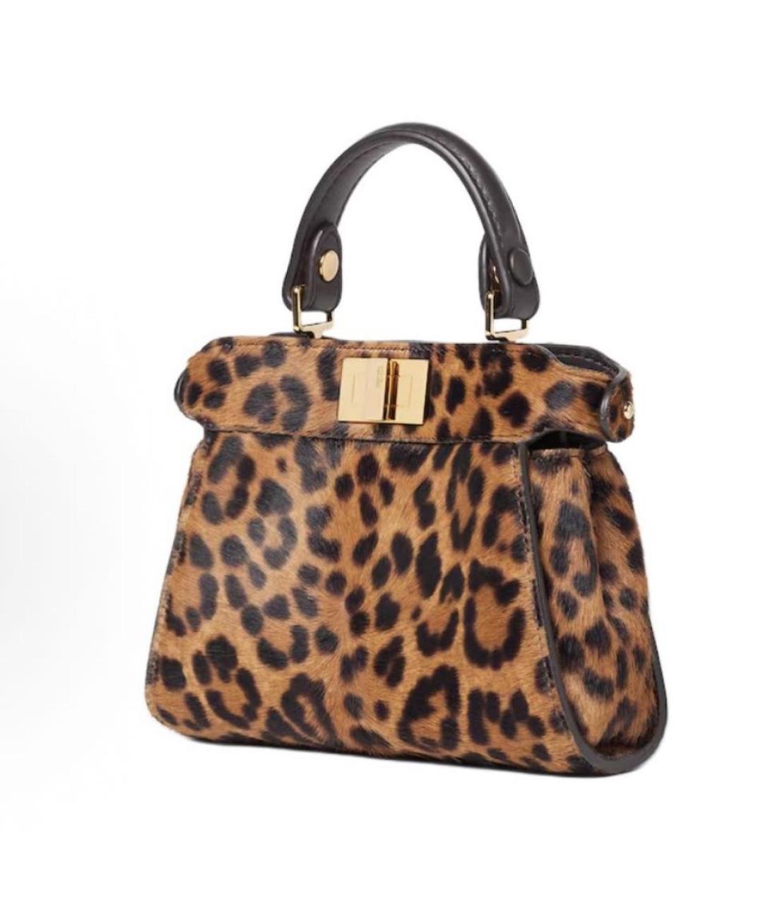 FENDI Коричневая меховая сумка через плечо, фото 2