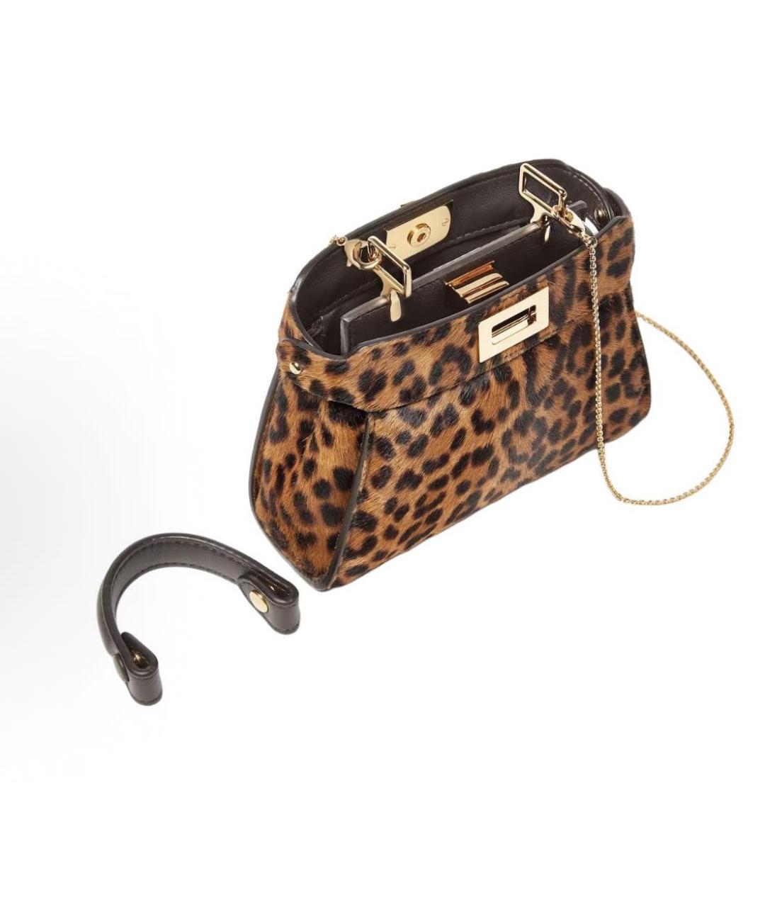 FENDI Коричневая меховая сумка через плечо, фото 4