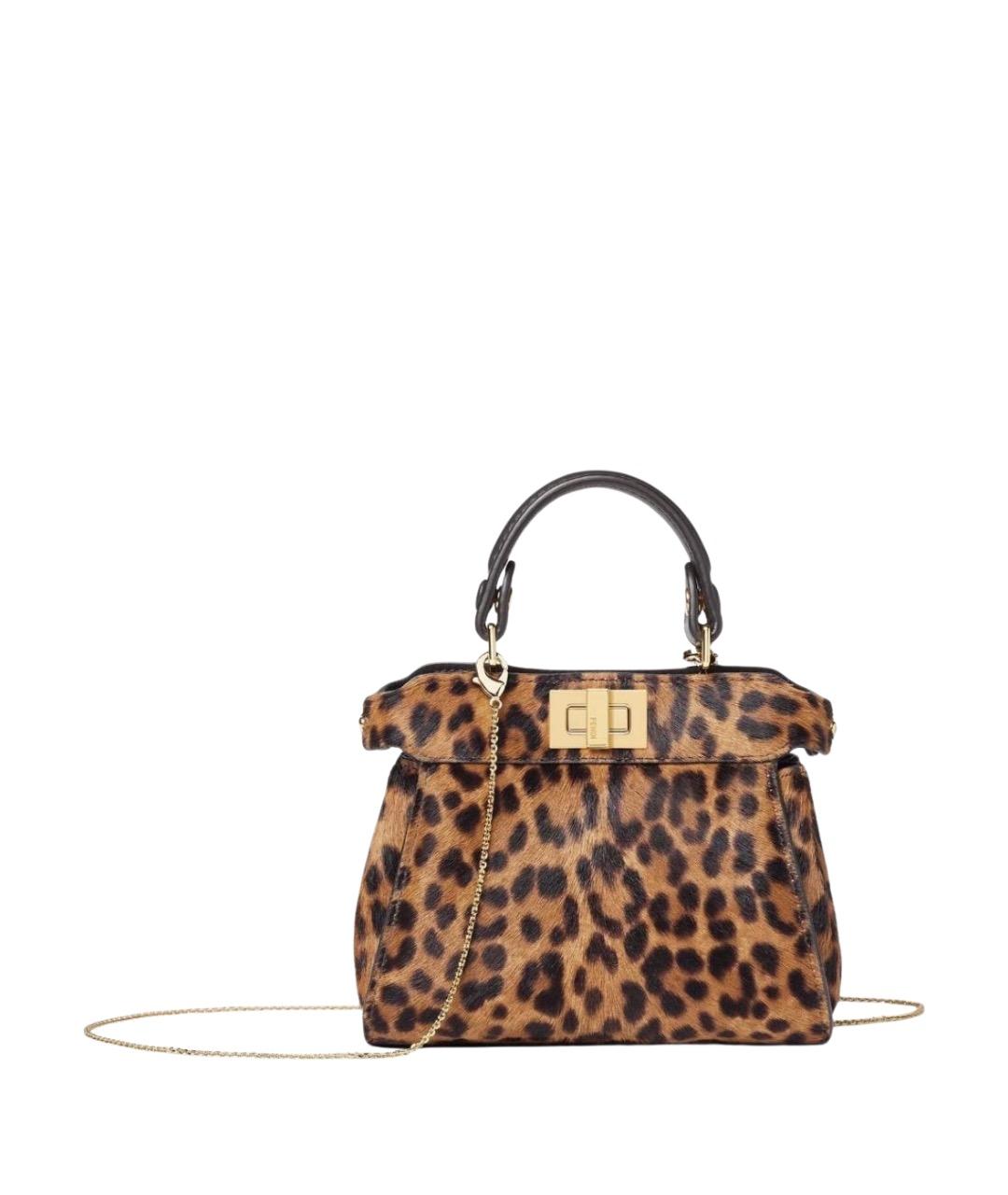 FENDI Коричневая меховая сумка через плечо, фото 1