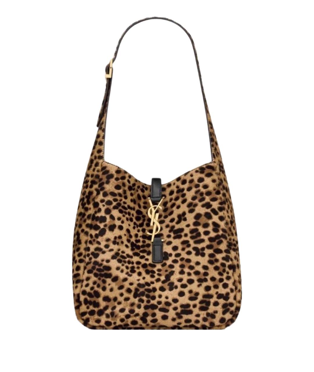 SAINT LAURENT Коричневая меховая сумка тоут, фото 1