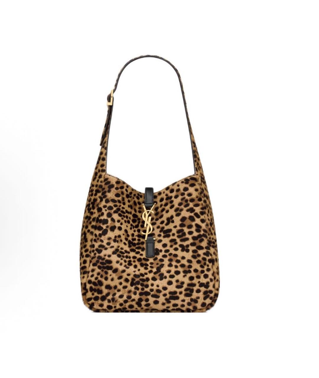 SAINT LAURENT Коричневая меховая сумка тоут, фото 8