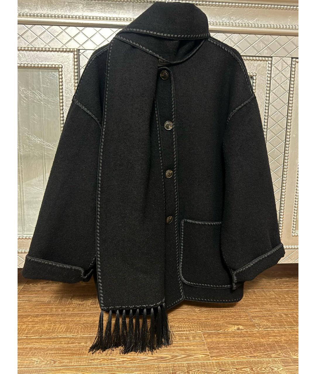 TOTEME Черное шерстяное пальто, фото 6