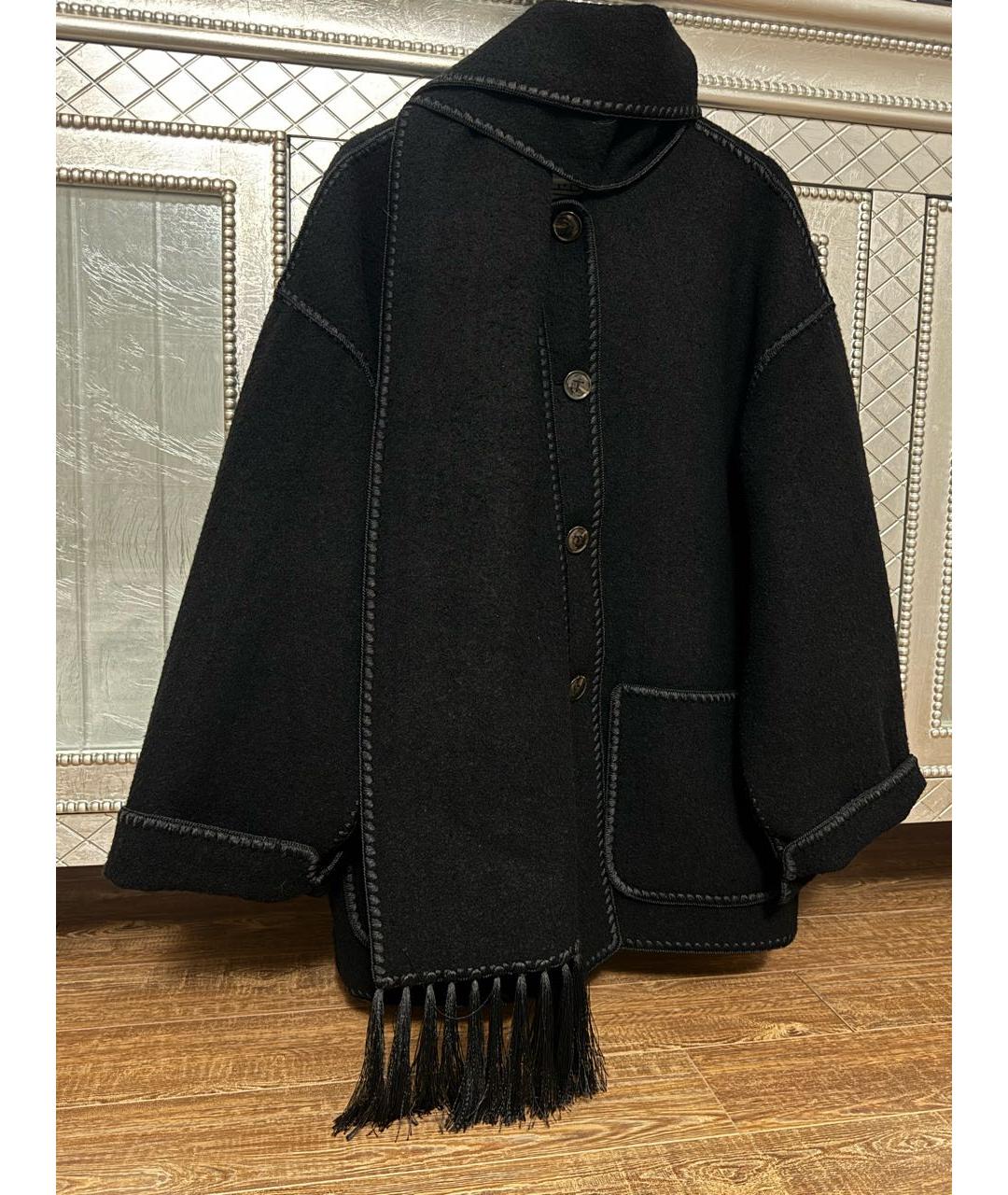 TOTEME Черное шерстяное пальто, фото 5