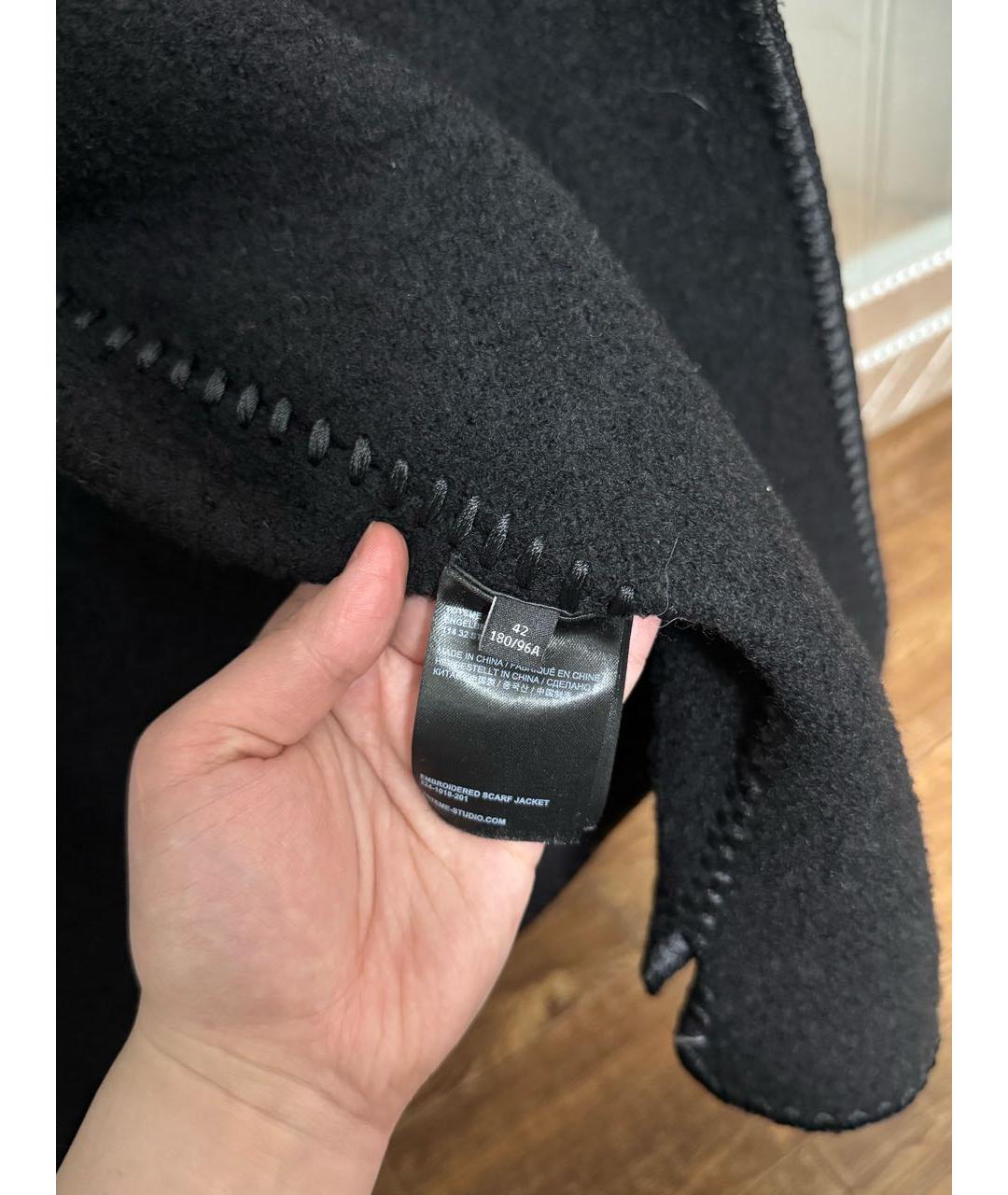 TOTEME Черное шерстяное пальто, фото 4