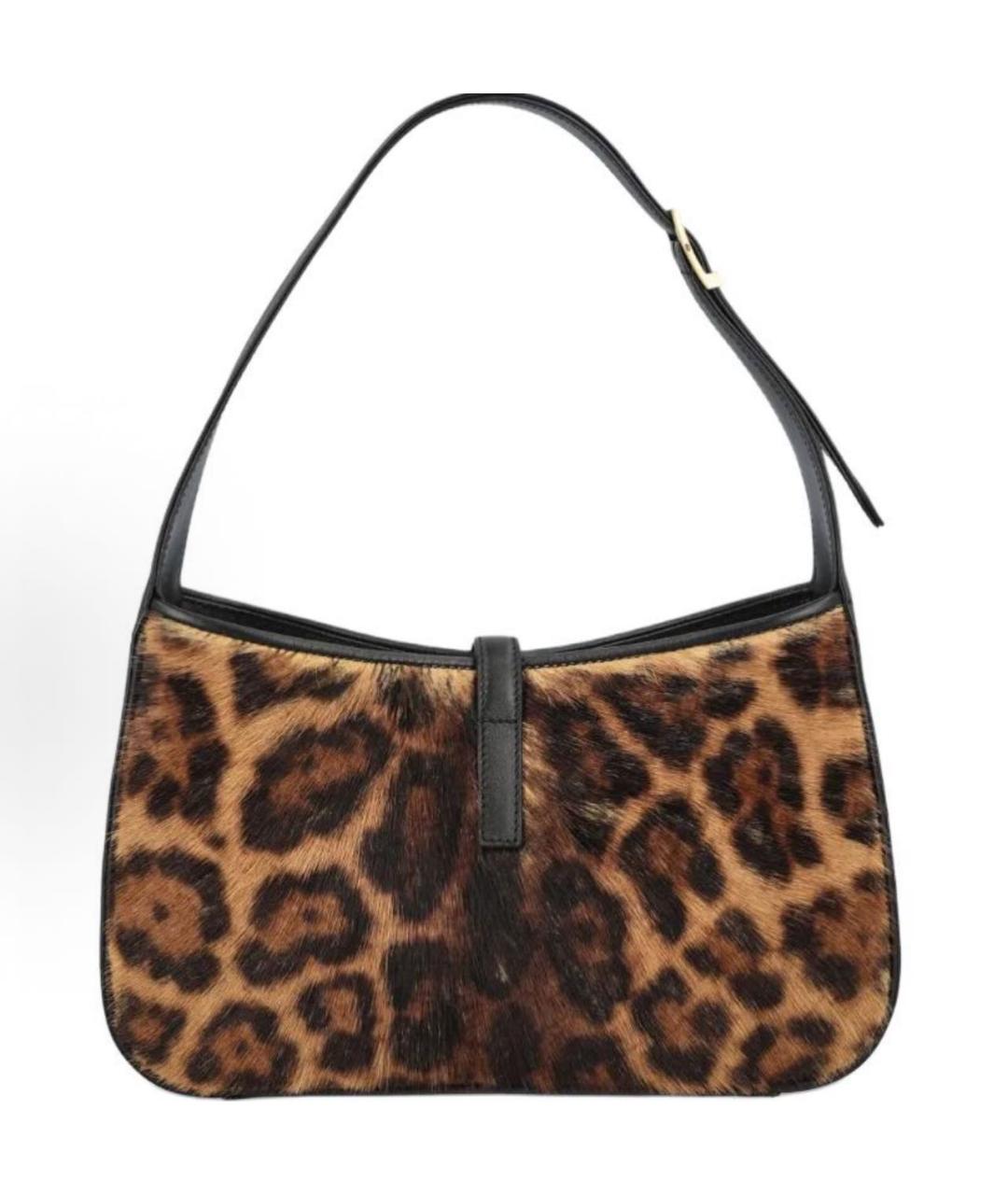 SAINT LAURENT Коричневая меховая сумка через плечо, фото 3