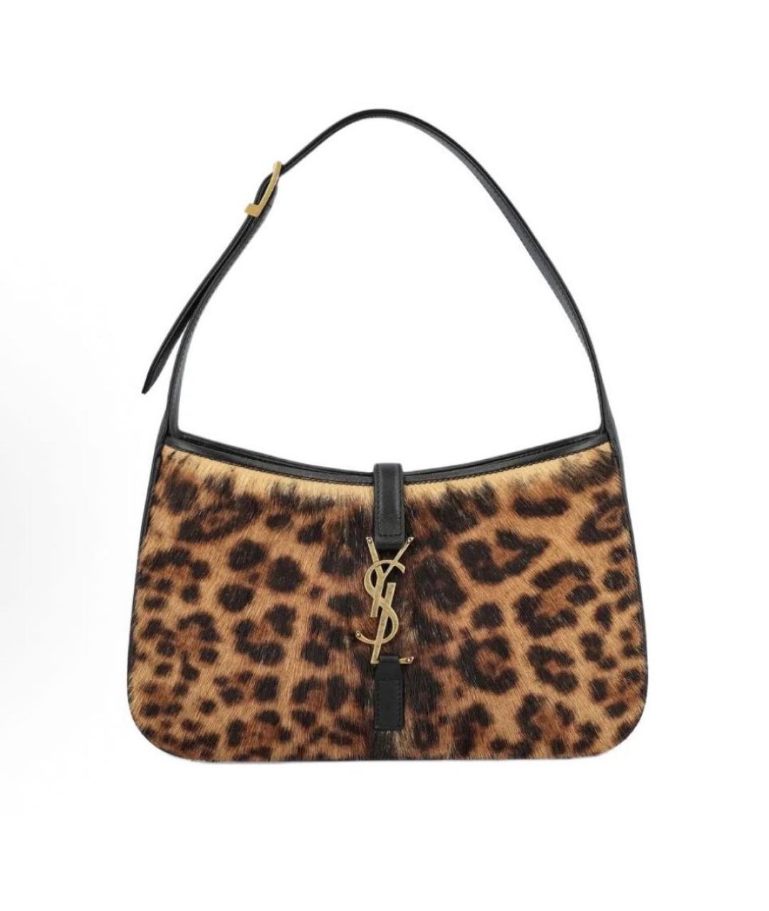 SAINT LAURENT Коричневая меховая сумка через плечо, фото 6