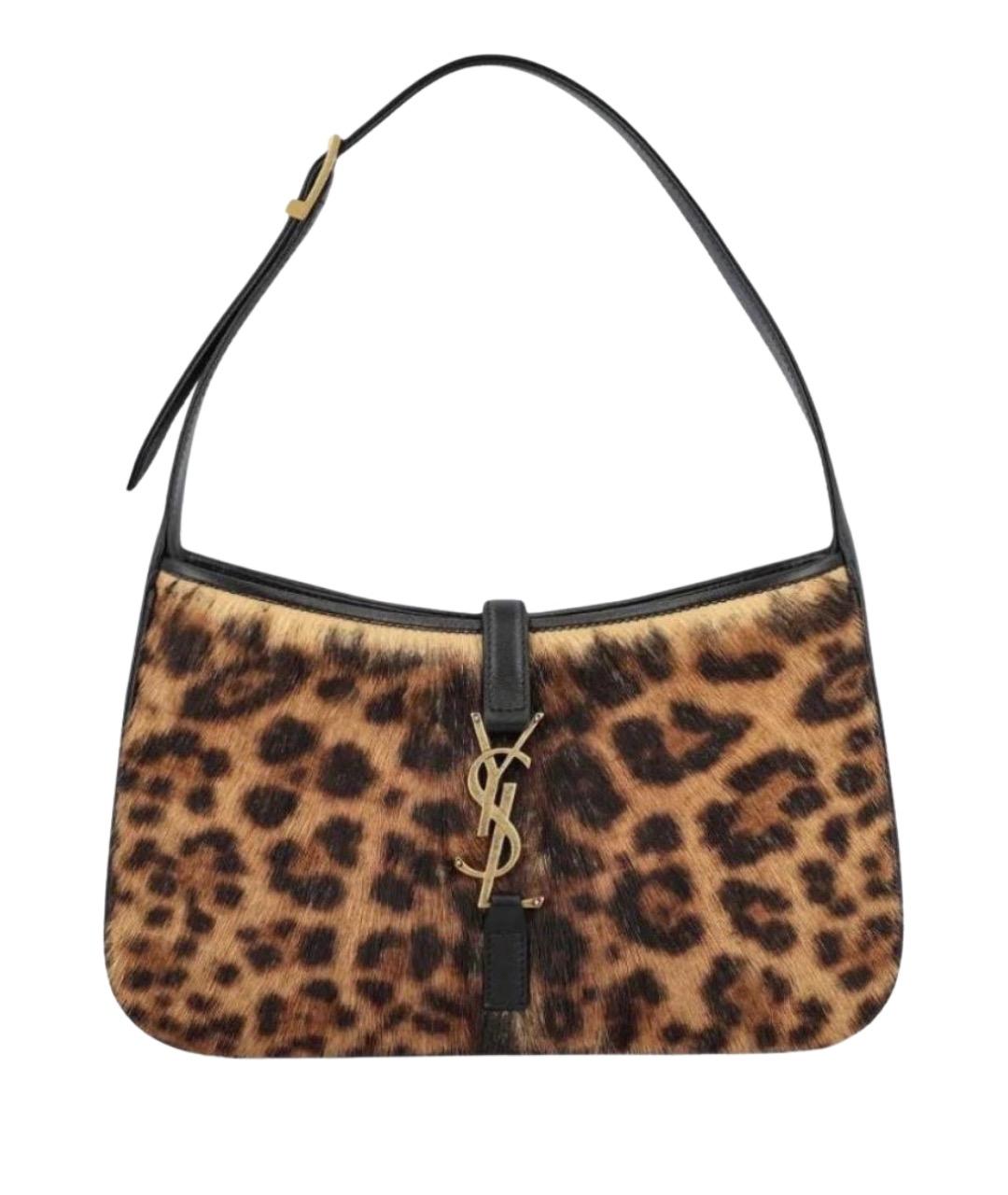 SAINT LAURENT Коричневая меховая сумка через плечо, фото 1