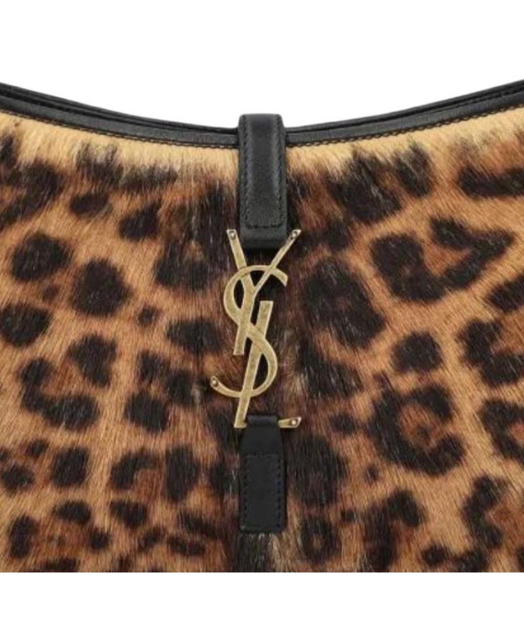 SAINT LAURENT Коричневая меховая сумка через плечо, фото 5