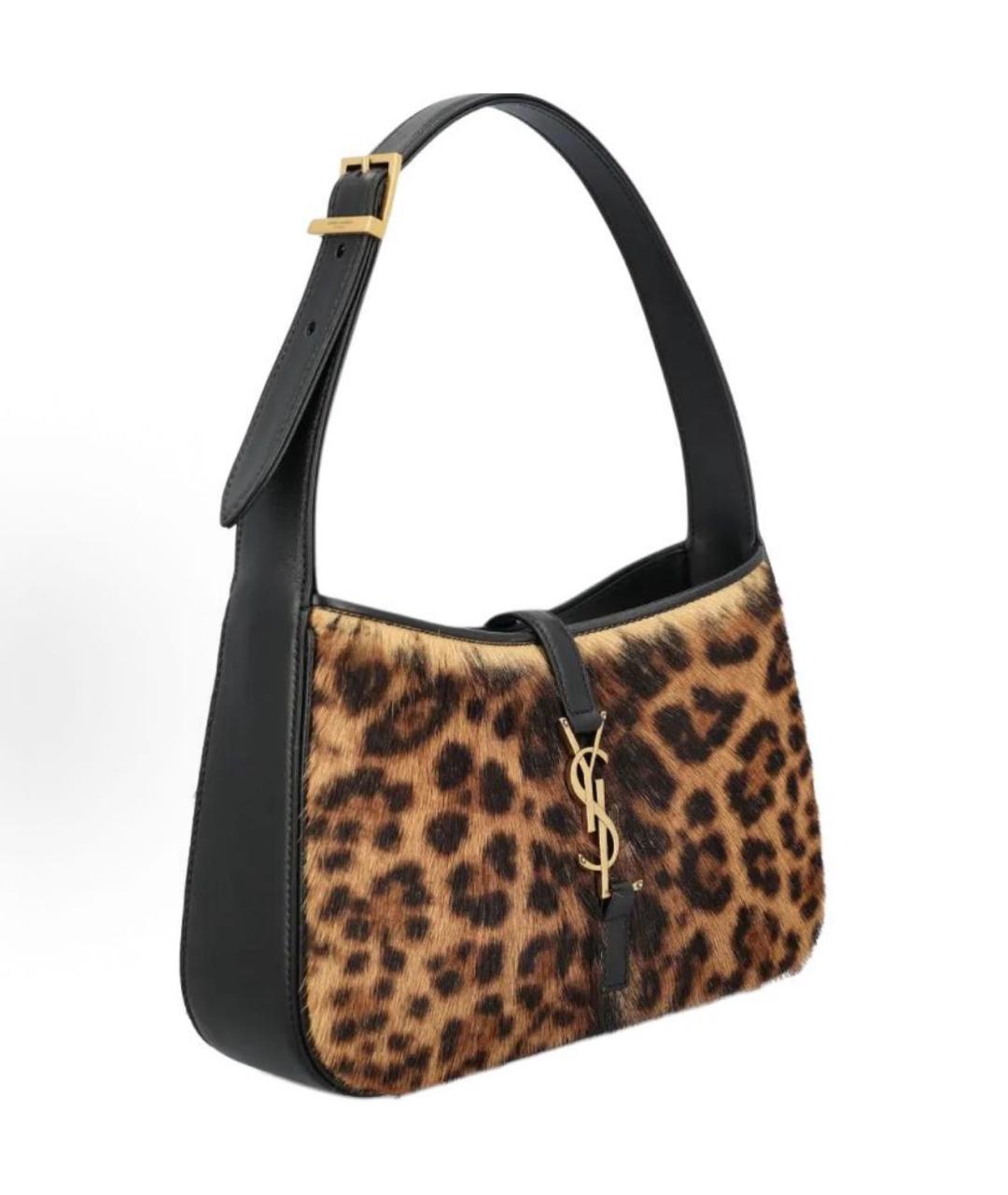 SAINT LAURENT Коричневая меховая сумка через плечо, фото 2