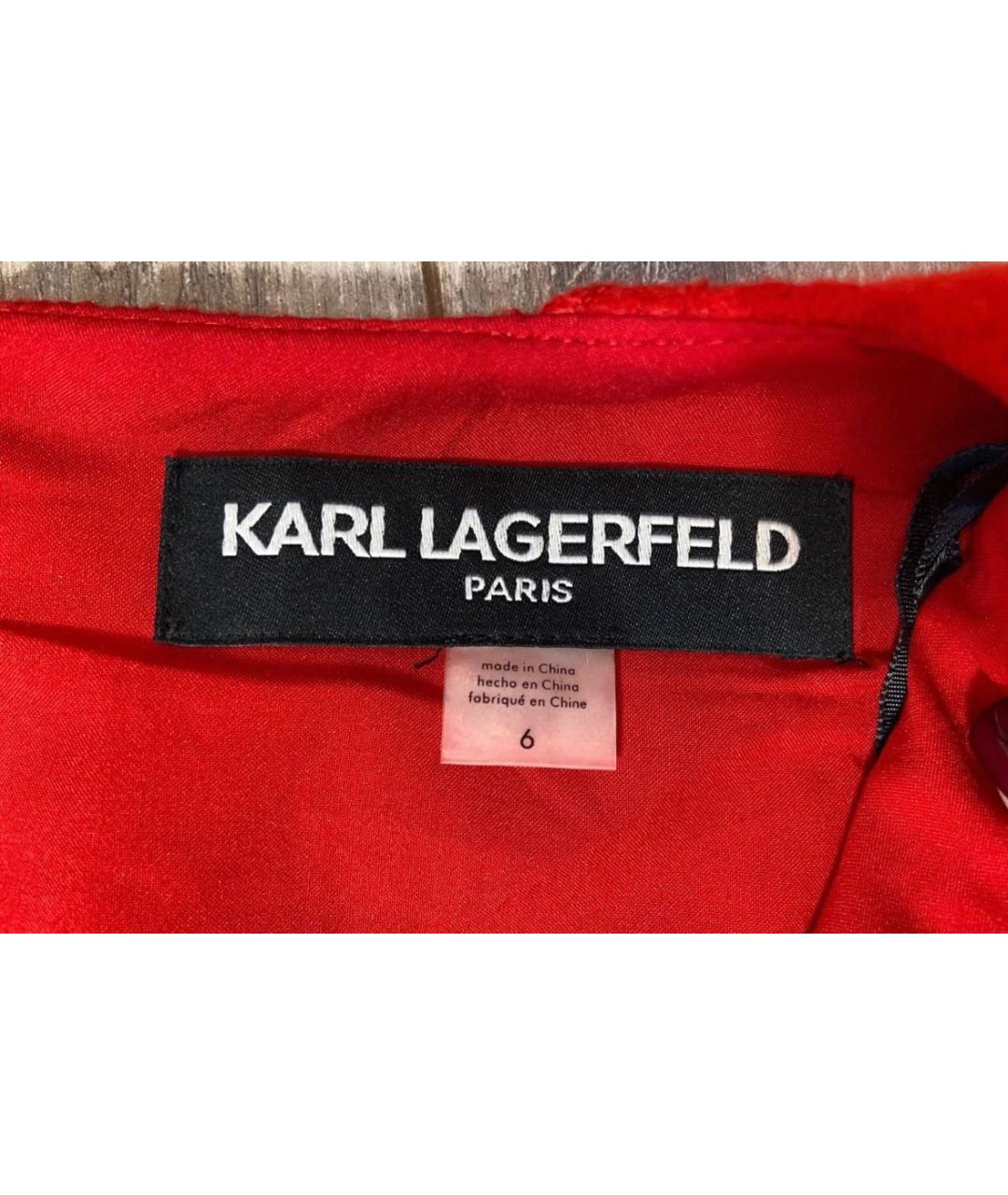 KARL LAGERFELD Красное шерстяное повседневное платье, фото 4