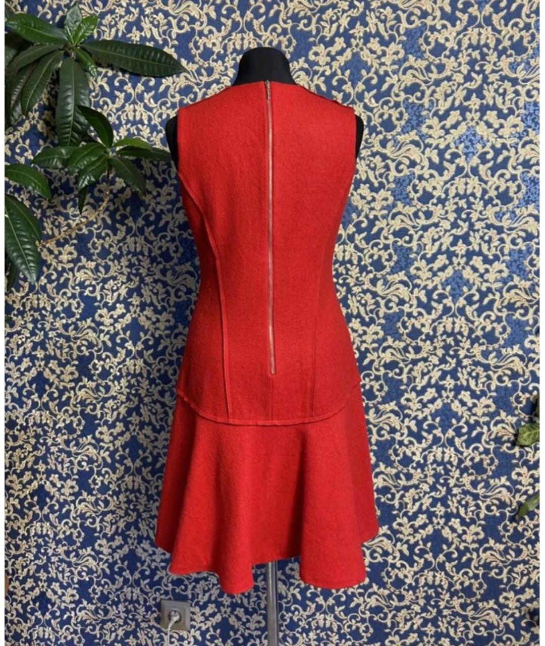 KARL LAGERFELD Красное шерстяное повседневное платье, фото 2