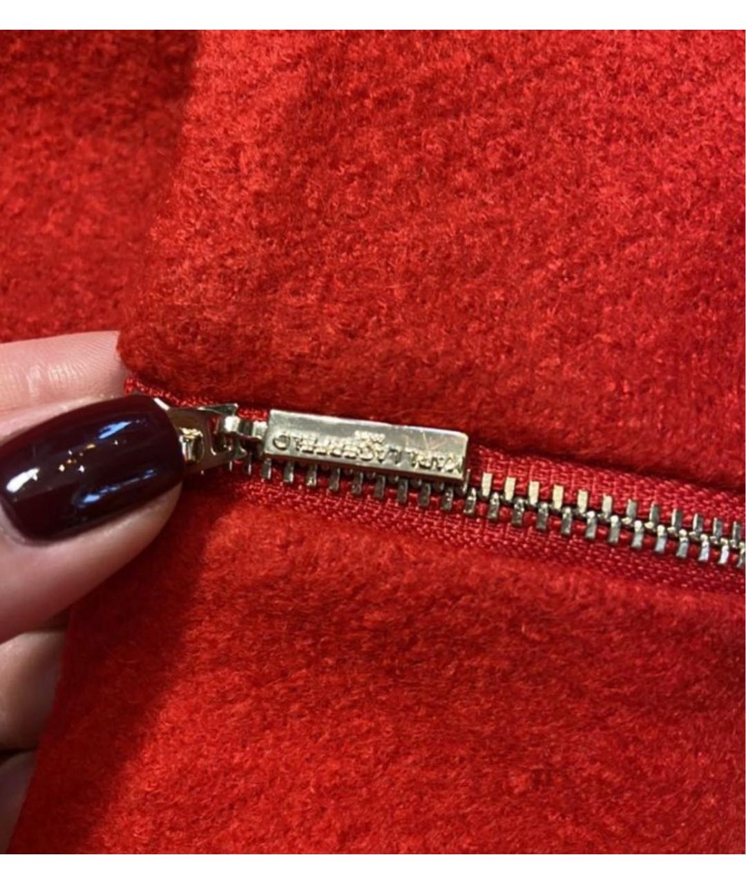 KARL LAGERFELD Красное шерстяное повседневное платье, фото 5