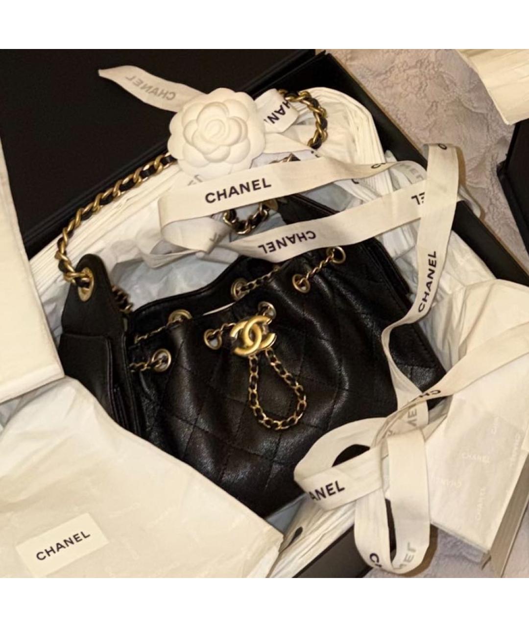 CHANEL Черная кожаная сумка через плечо, фото 2