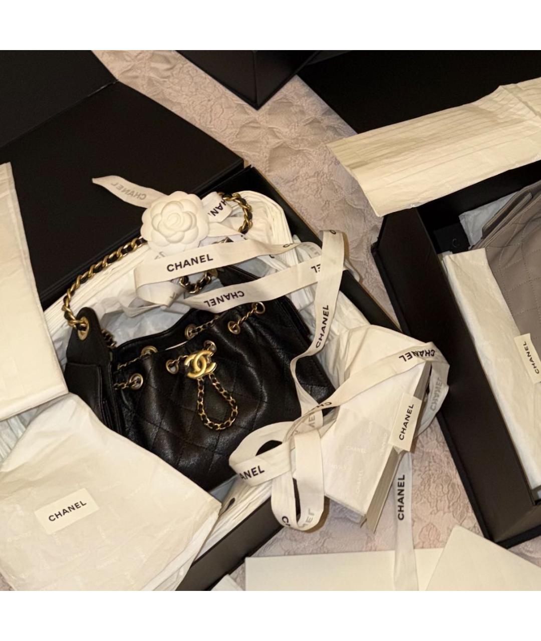 CHANEL Черная кожаная сумка через плечо, фото 3