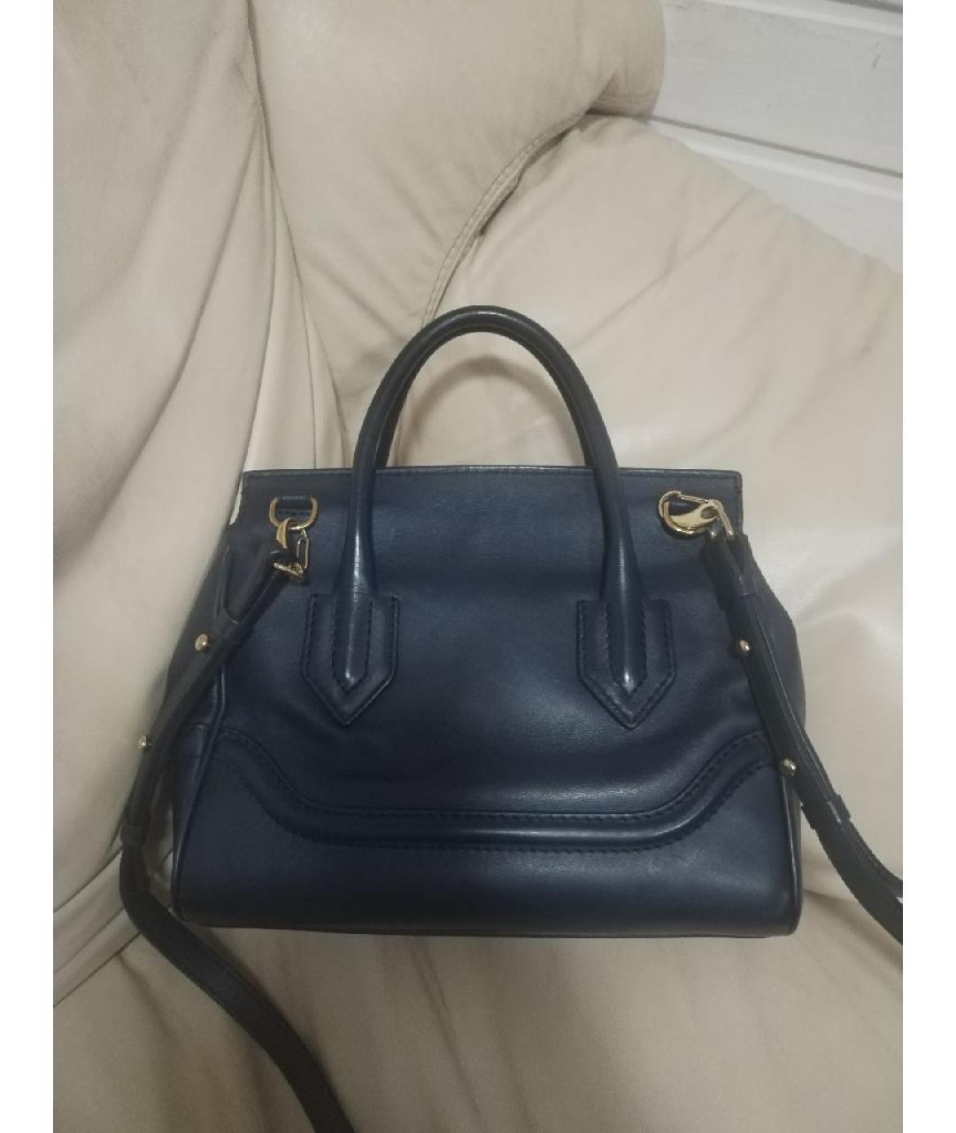 VERSACE Темно-синяя кожаная сумка через плечо, фото 2