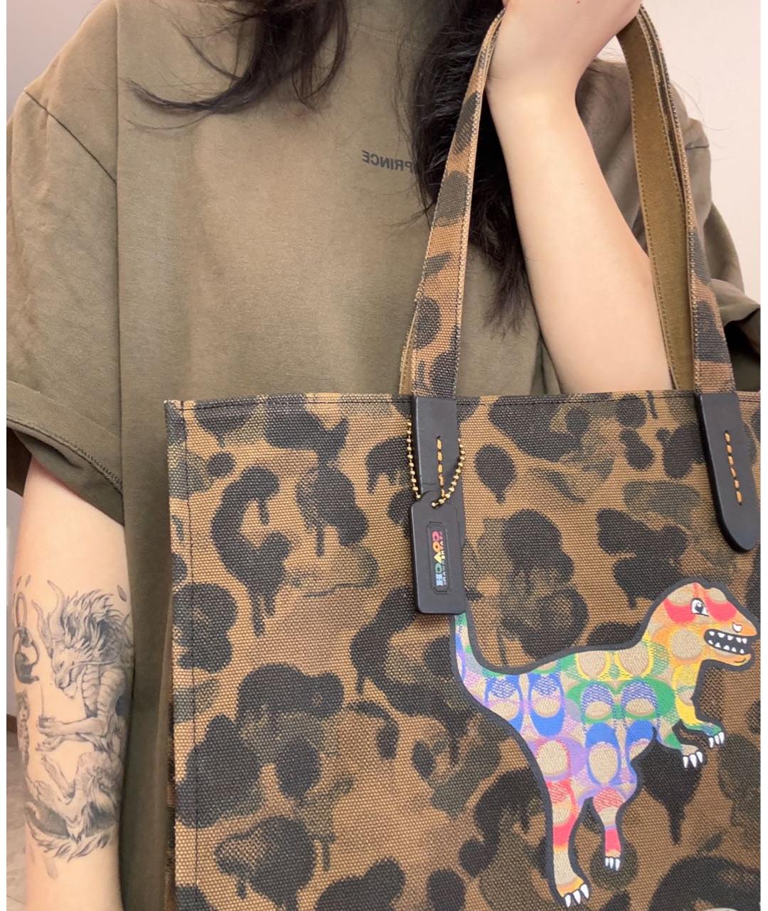 COACH Коричневая сумка тоут, фото 8