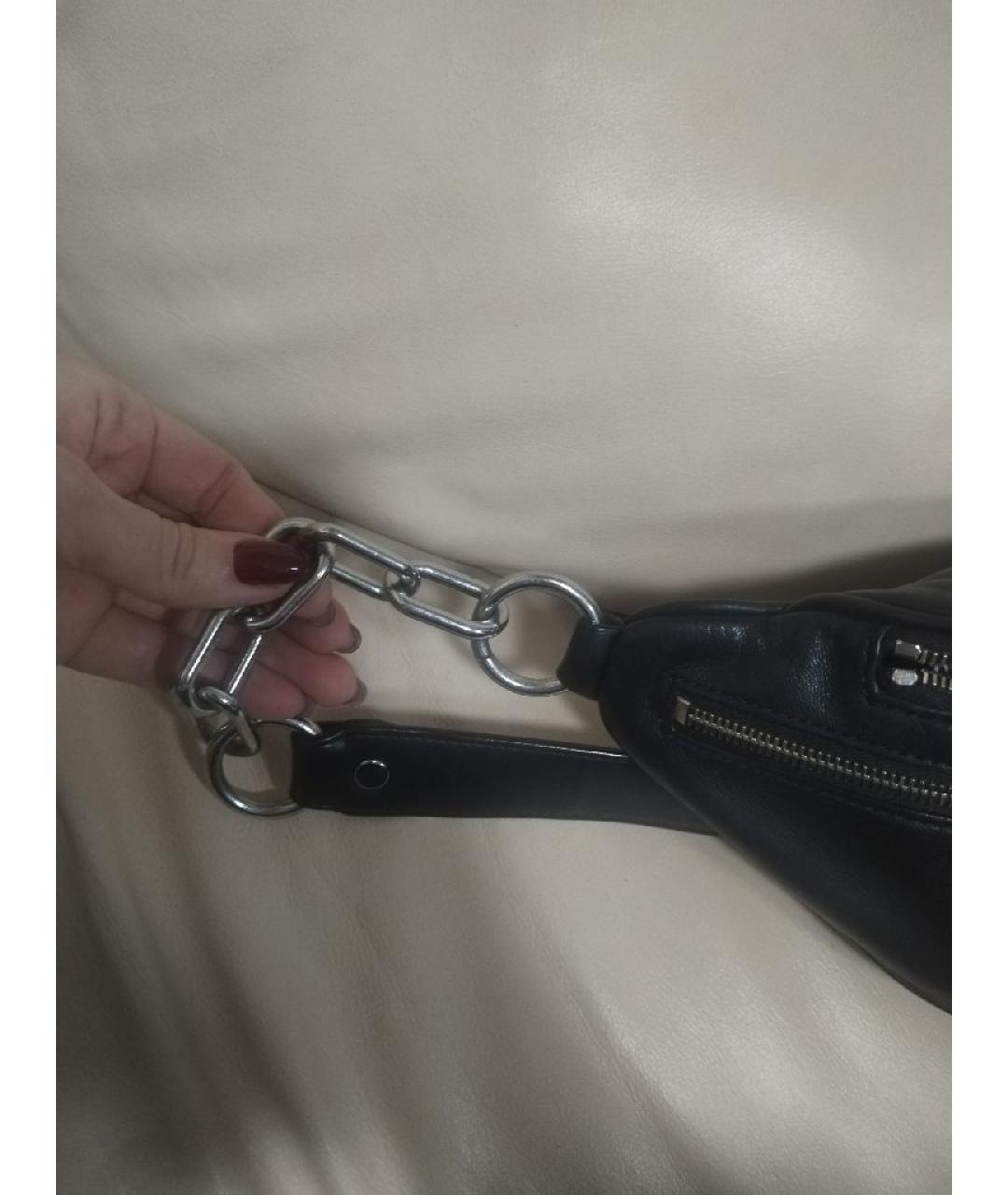 ALEXANDER WANG Черная кожаная поясная сумка, фото 5